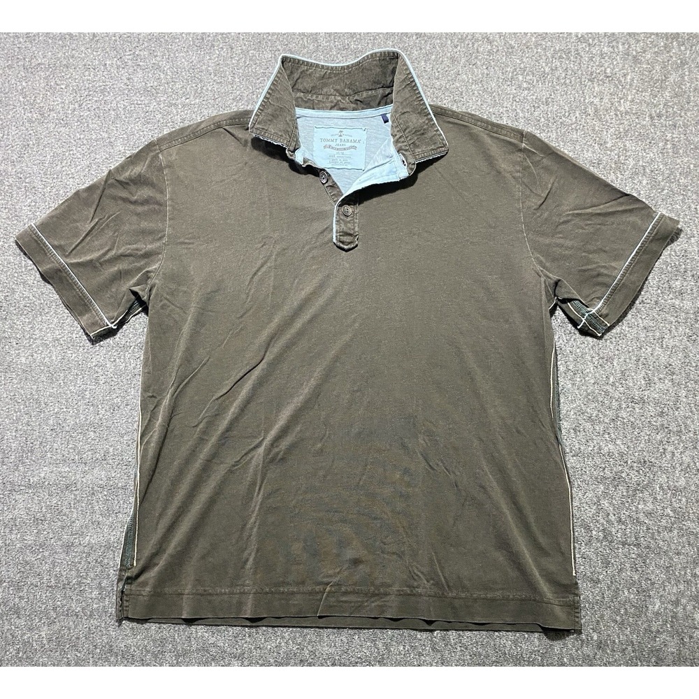 Tommy Bahama Polo Shirt Mens Green Army Size XL